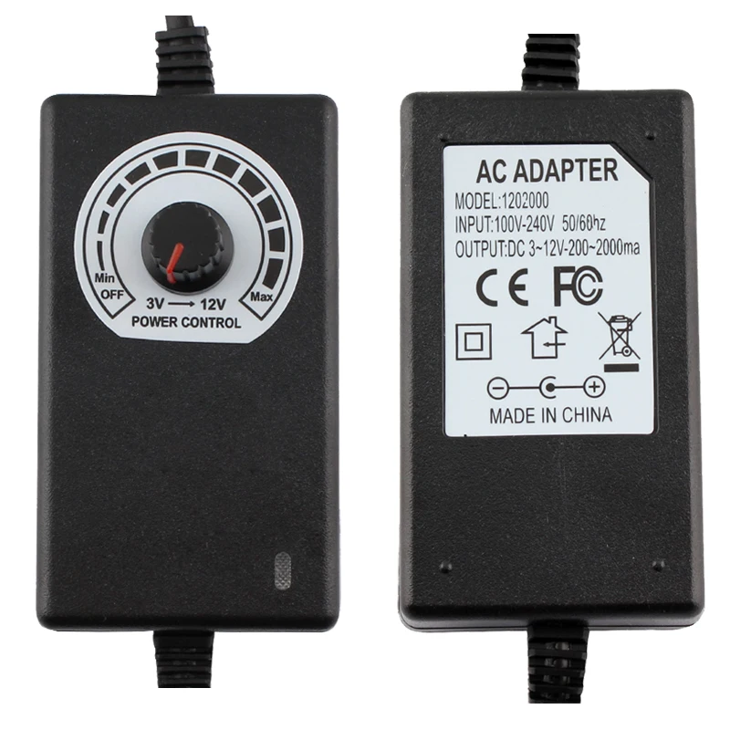 Gdstime US /EU /UK розетки AC 100V 240V переменного тока в постоянный 3V 4V 12V 2A Регулируемый