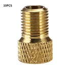 Переходник для клапана, 10 шт., переходник для насоса Presta в Schrader, медный переходник для клапана, колеса, газовое сопло, трубчатый инструмент, аксессуары для велосипеда