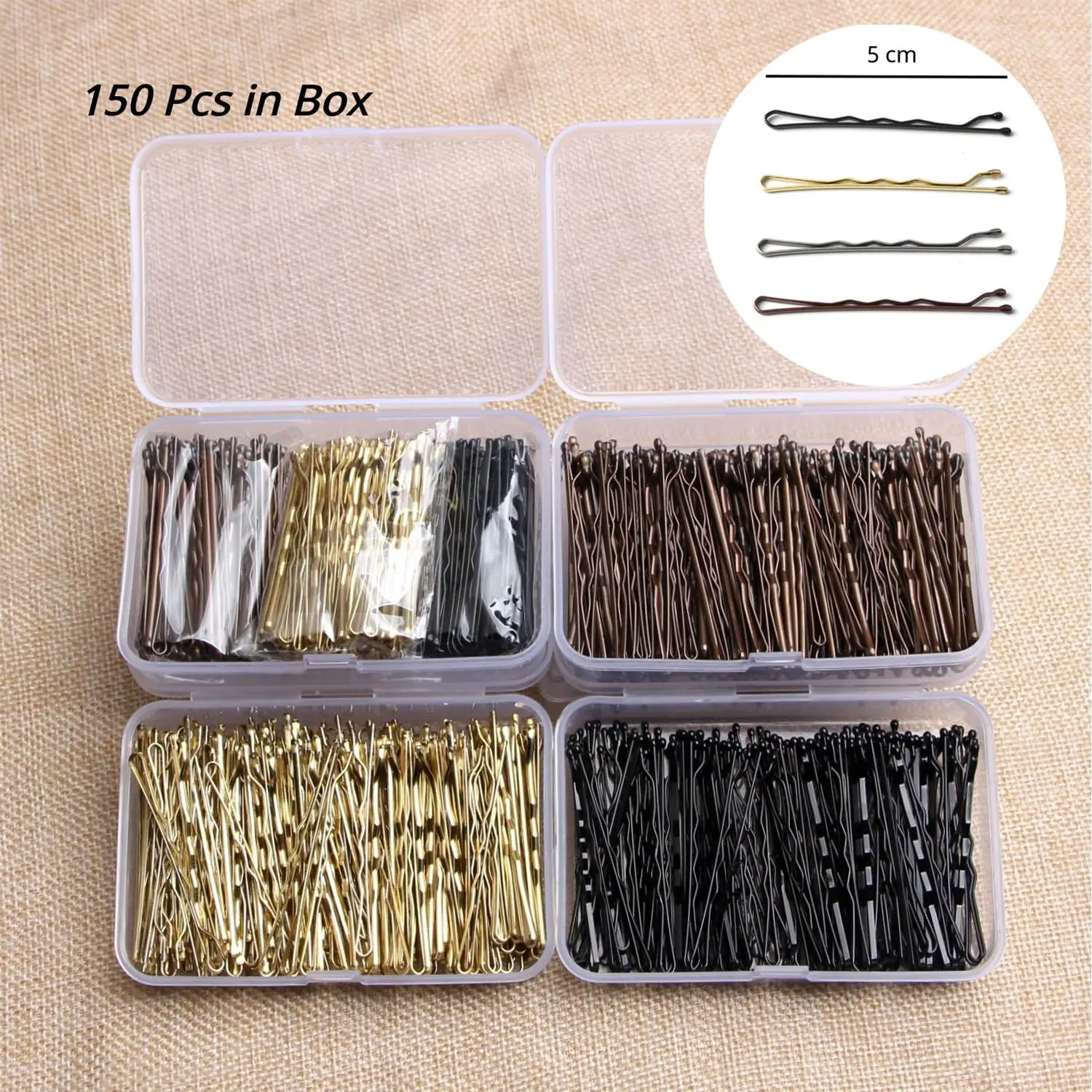 

150 Pcs/Box Metal Hair Clips for Wedding Girls Hairpins Barrette Curly Wavy Grips Hairstyle Bobby Pins Hair Styling Accessories