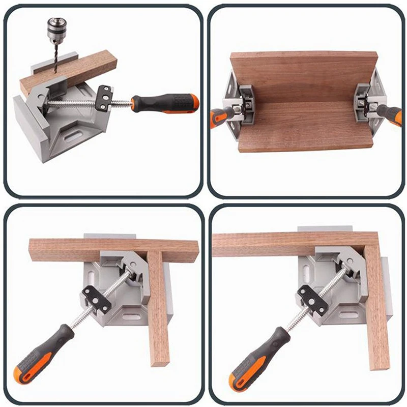 

Right Angle Clip, Single Handle 90 Aluminum Alloy Angle Clip,Woodworking Frame Clamp with Adjustable Swing Jaws