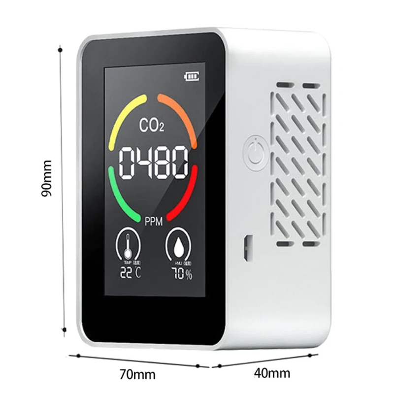 

K1KA Black White Indoor Air Quality Monitor with LED Digital Display LCD Screen High Precision Accuracy Air Analyzer