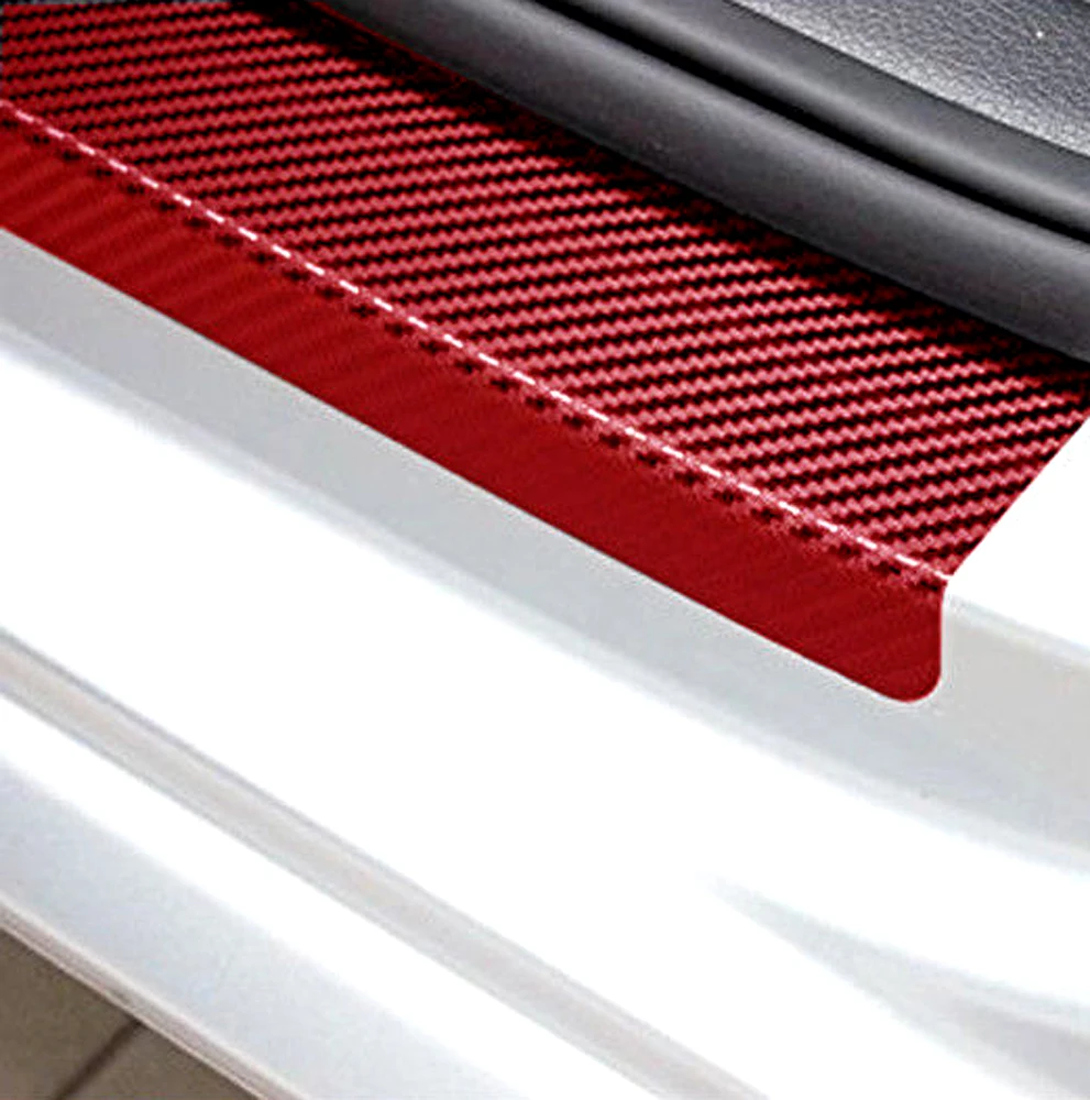 4 шт. красная Защитная Наклейка на порог передней и задней двери