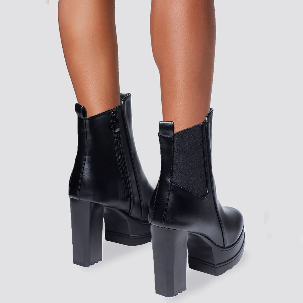 

Brand Design 2020 Extreme High Heels Fashion Platform Slip on Top Quality Autumn Winter Shoes Women Party Lady Ankle Boots