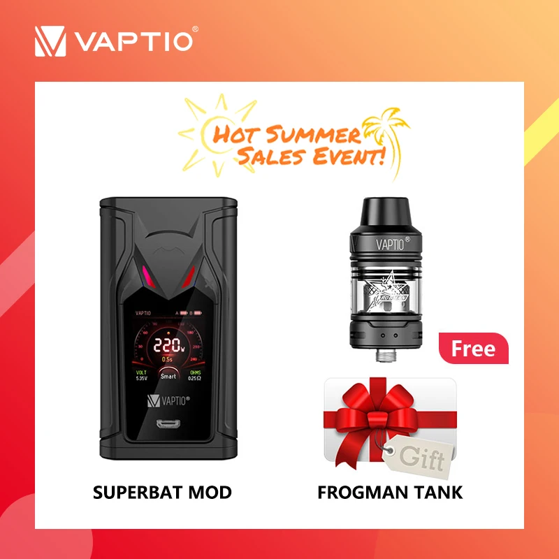 【Send tank】 электронная сигарета vape mod 220W Vaptio Super Bat Mod Dual 18650 с питанием от батареи