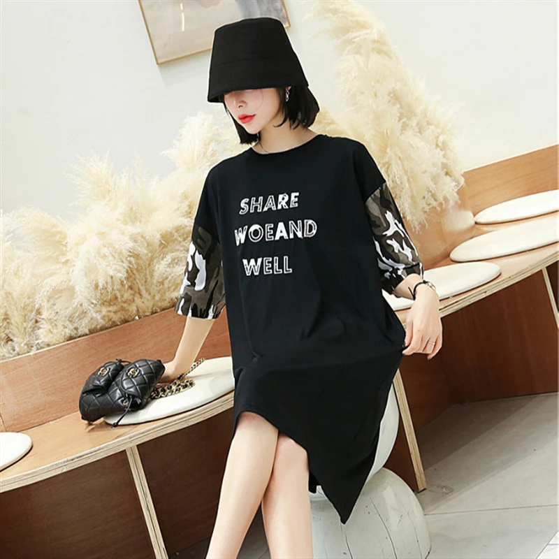 

2020 New Summer Women Cotton O-Neck Short Sleeve Loose T-shirts Female Fashion Casual Street Style Alphabet Printing Tops QX166