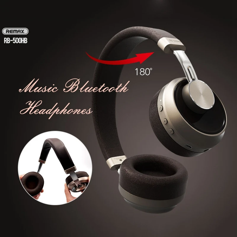 Remax Rb-500Hb Bluetooth V4.1 наушники Беспроводная гарнитура с Hd микрофоном шумоподавление Hifi Звук 3D стерео бас для смартфона