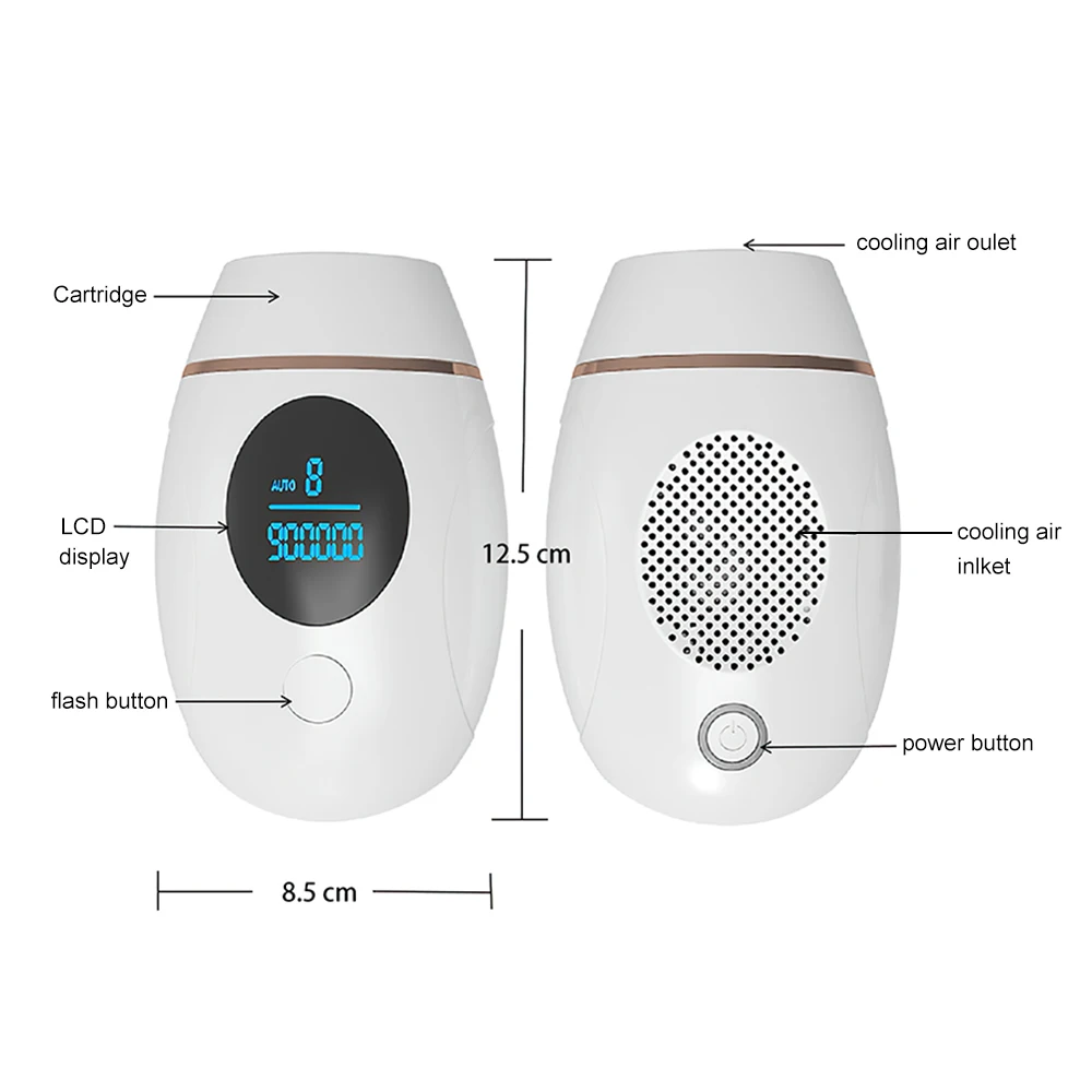 Depilador a Laser Remoção do Cabelo Facial a Laser Diozo Flashes Permanente Depilador Feminino Biquíni Corpo Indolor Fotodepilador 900000 Ipl 9 High Quality Eletrodomésticos