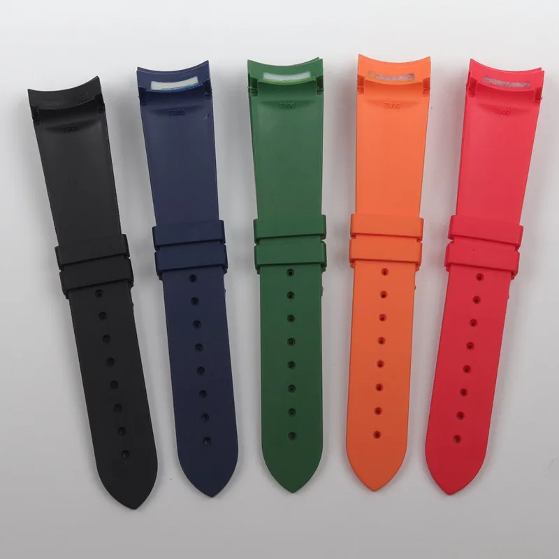 Ремешок силиконовый для наручных часов 22 мм мягкий резиновый браслет с