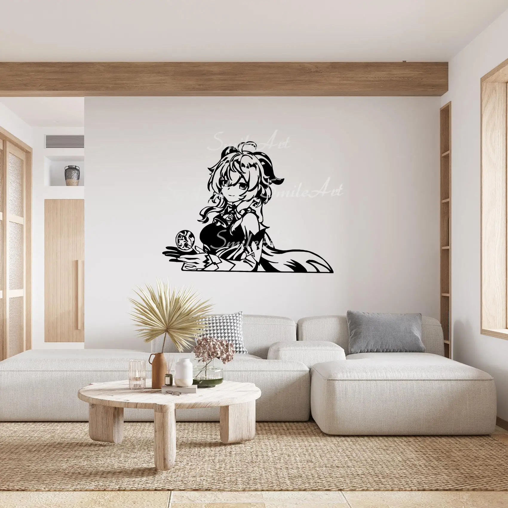 

Смешные аксессуары Genshin для украшения дома для детской комнаты, виниловые декоративные наклейки