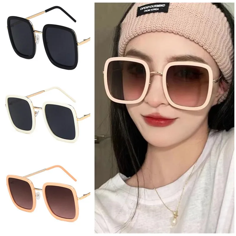 

Fashion Women Sunglasses Square Sun Glasses Oversize Frame Eyeglasses Goggles Anti-UV Spectacles Simplicity Eyewear A++