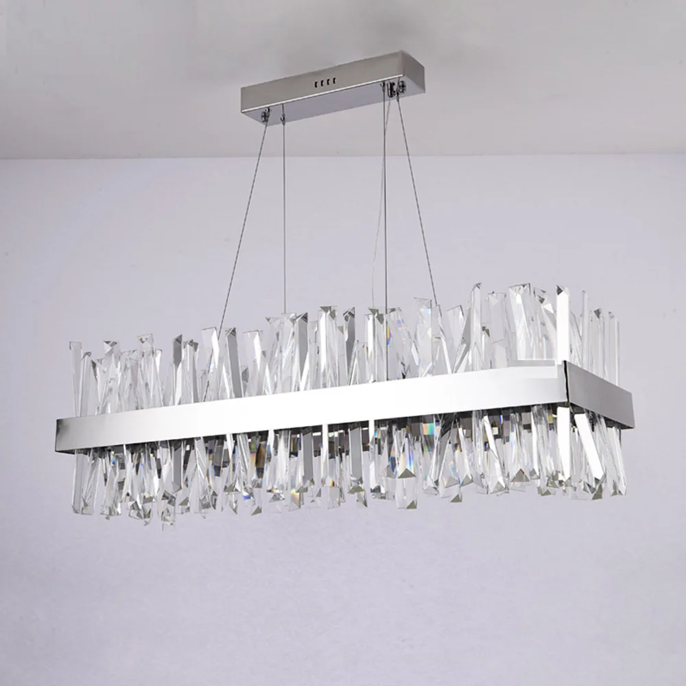 

Modern Luxury LED Crystal Chandelier Lighting Fixture in Chrome / Gold Pendant Light For Dinning Room AC110-240V