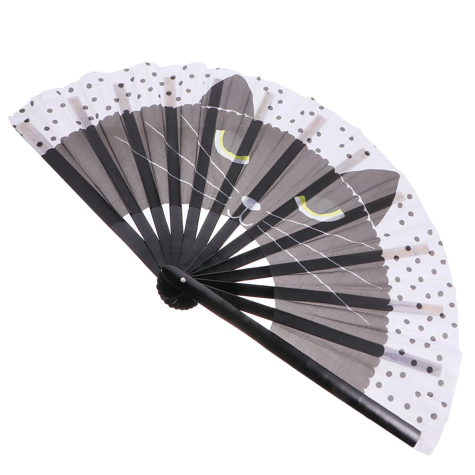 

1pc Novel Japanese Style Wooden Polyester Folding Fan Foldable Fan Ornament