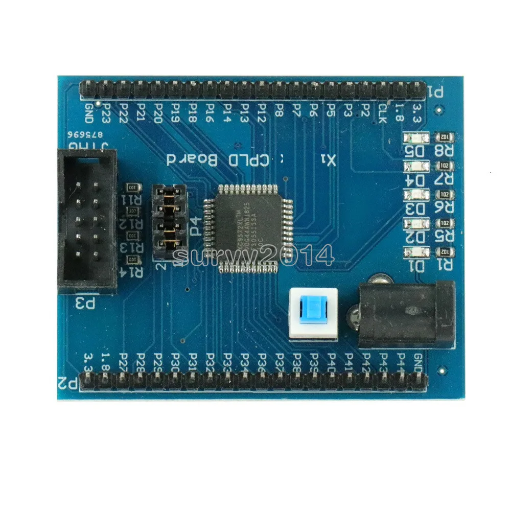 Макетная плата Xilinx XC9572XL CPLD обучающая интерфейс JTAG источник питания постоянного