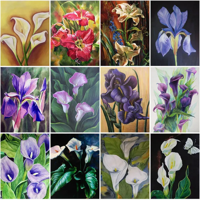 Алмазная живопись Фиолетовый Тюльпан 5D алмазная вышивка своими руками полная