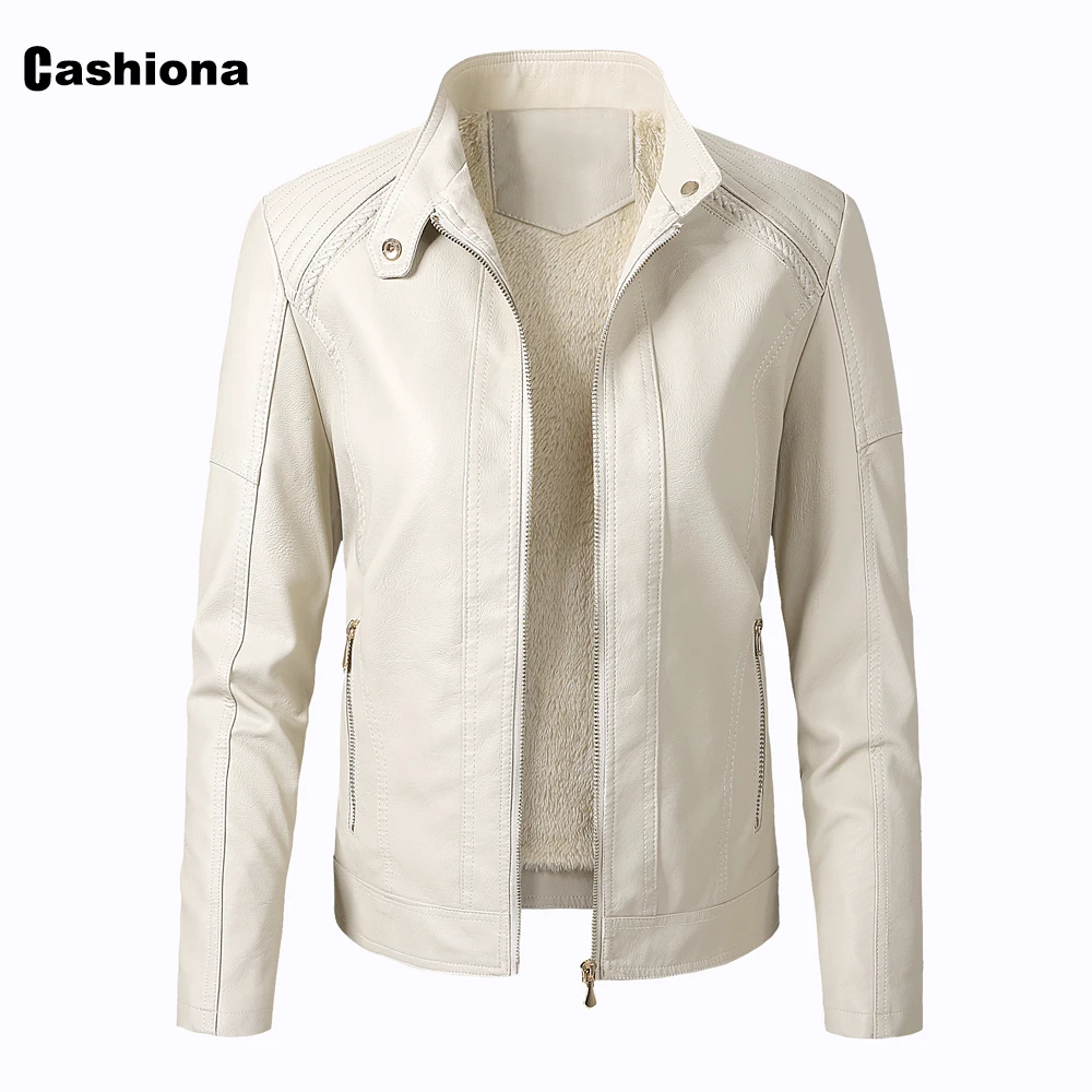 Куртка женская из искусственной кожи осенняя черная красная | Женская одежда