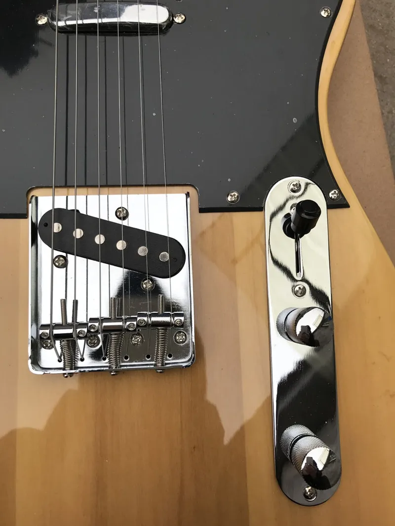 В наличии Высокое качество TL электрогитара с естественной цвет реальные