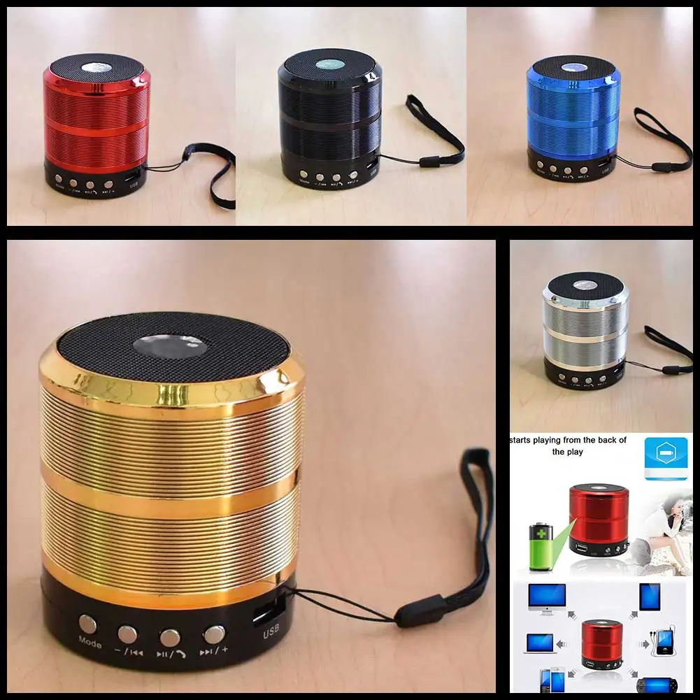 

Wireless Speaker Plug-in Card Portable Speaker Music Surround Outdoor Subwoofer Support TF Card Rechargeable Battery
