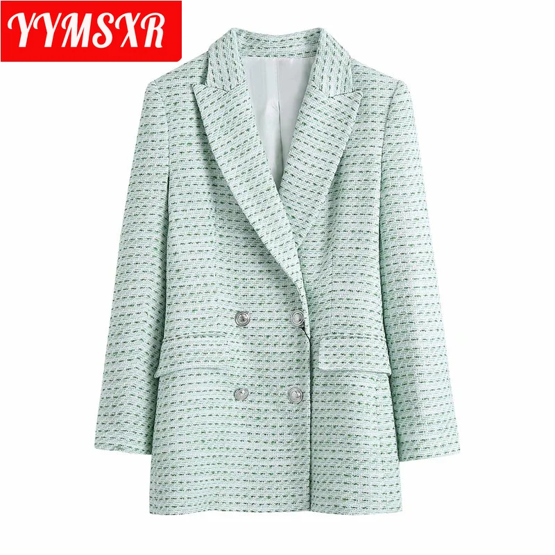 Plaid Suit Women's Jacket Autumn and Winter New Style Temperament All-match Fashion Casual Elegant Clothes Loose Top Coat