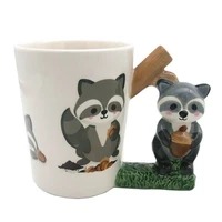 3d new cute cartoon raccoon ceramic duck mug three dimensional animal water cup cute coffee mugs and cups funny coffee cups
