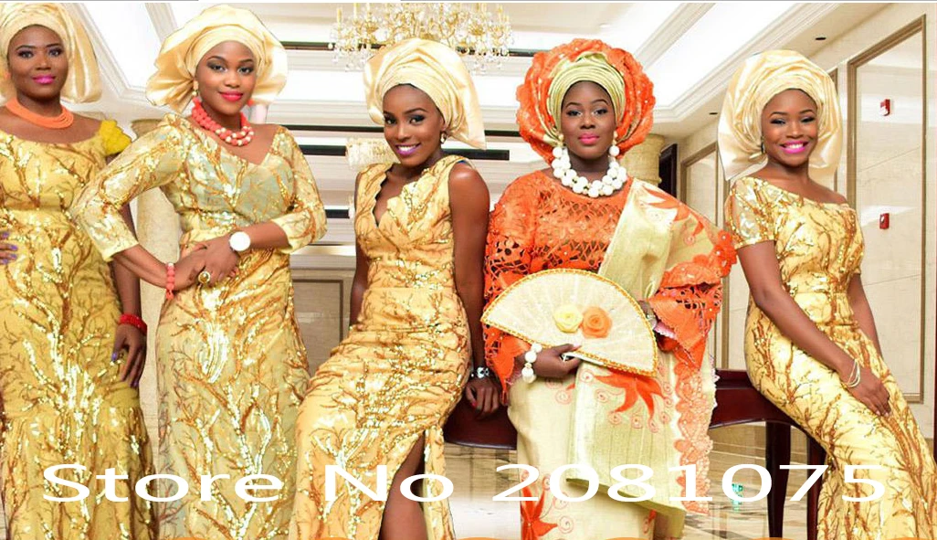 

High Quality Nigerian Lace Fabrics 2016 With Sequins African French Net Lace Fabric Embroidered Tulle Mesh Lace Fabric L9012