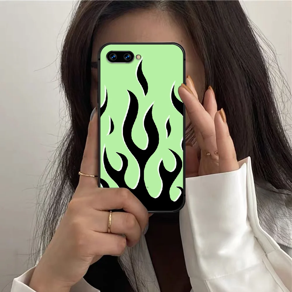 

Flame Pattern Phone Case For HUAWEI Honor 7 8 A 9 X Mate 10 i 20 V 40 Pro Lite Y7 2019 black Etui Luxury Prime 3D Coque Soft