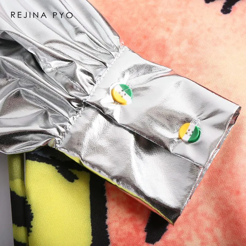 Женское однобортное платье рубашка BIAORUINA уличное в стиле пэчворк с рукавами