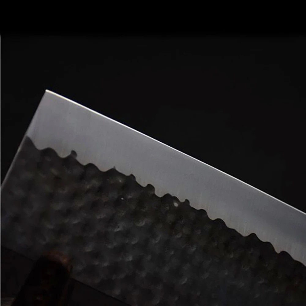 

8 Inch Handmade Chinese kitchen Chef Knife Multifunctional Meat Cleaver Bamboo Handle fixed blade knife Kitchen Cooking Tools