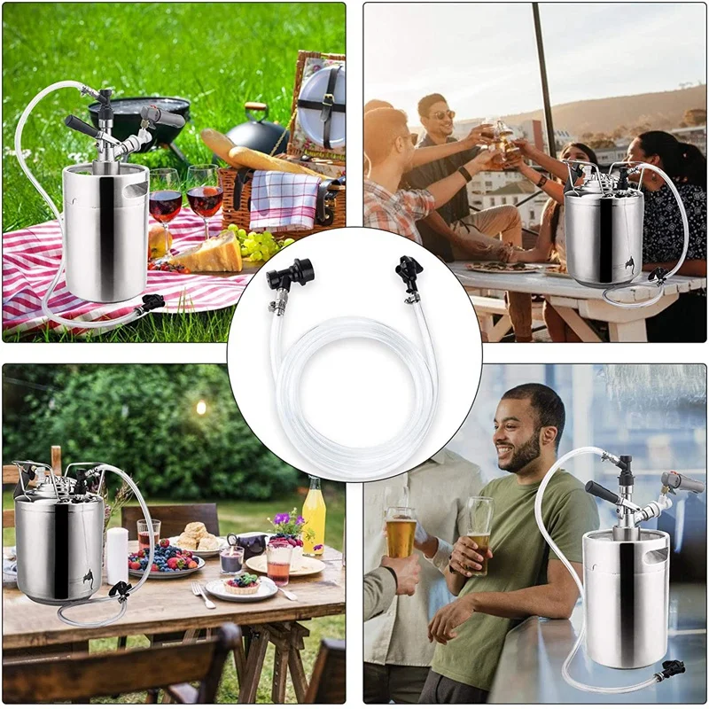 3Ft Beer Line Assembly Ball Lock Disconnect Liquid Tubing Party Beverage Dispensing Hose Kit with Tap&amp4 Clamps | Дом и сад