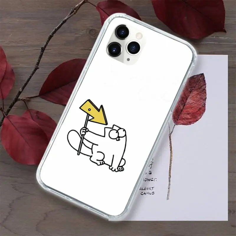 

Cute cartoon cat Phone Case Transparent for iPhone 11 12 mini pro XS MAX 8 7 6 6S Plus X 5S SE 2020 XR