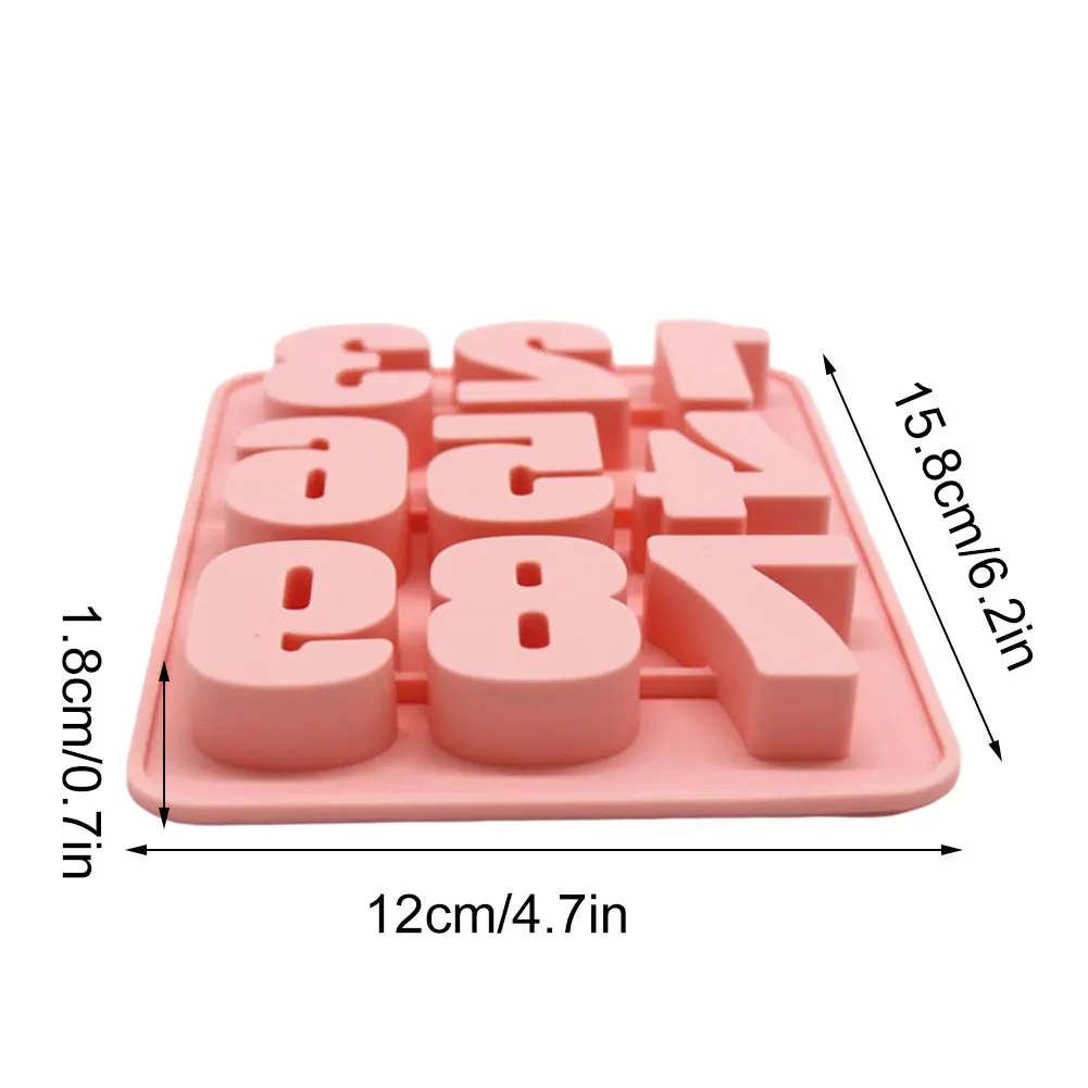 

3PCS/Set Ice Cube Tray Number Pattern Chocolate Silicone Mold DIY Craft Soap Candy Tool Home Kitchen Ice Cube DIY Moulds