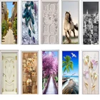 3D наклейка на дверь наклейка на стену Настенные обои самоклеющиеся ПВХ, съемный, водонепроницаемый Наклейка на дверь домашний декор дропшиппинг