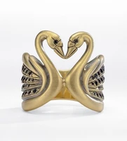 cute woman rings korean fashion gothic accessories starry swan ring gold jewelry engagement wedding ring anillos mujer