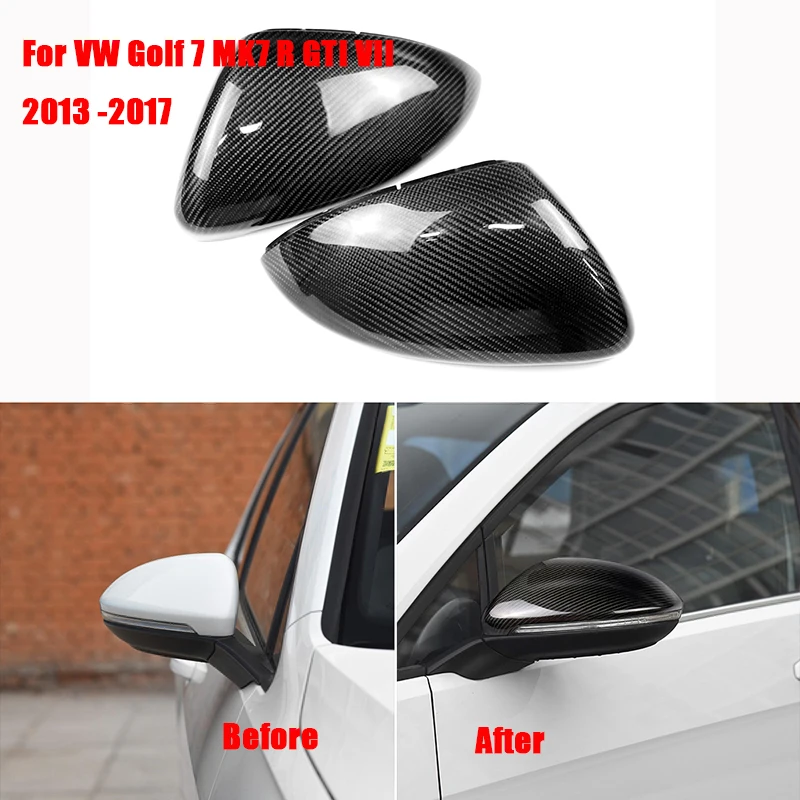 

Carbon Fiber For VW Golf 7 MK7 R GTI VII 2013 2014 2015 2016 2017 Car Side Rear View Rearview Back Mirror Cover Replacement