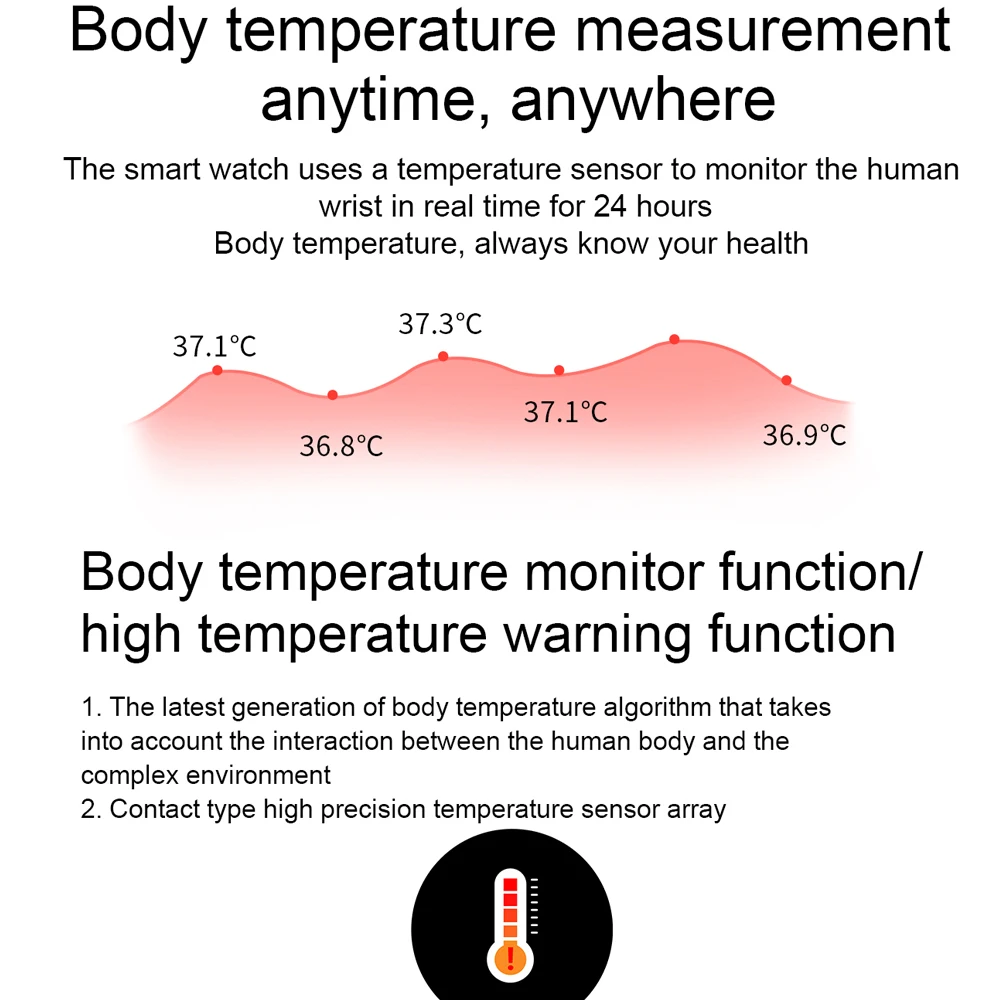 

2021 New Smart Watch Men With Body Temperature ECG PPG HR BP SPO2 Sports Fitness Tracker Waterproof Smartwatch For Android IOS
