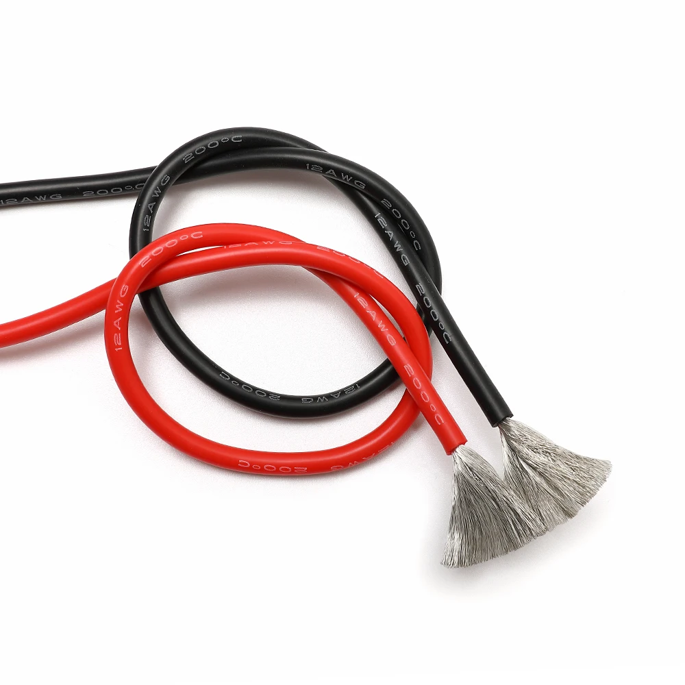 

10m/wholesale high quality wire silicone rubber 10 12 14 16 18 20 22 24 26 AWG 5m red 5m black