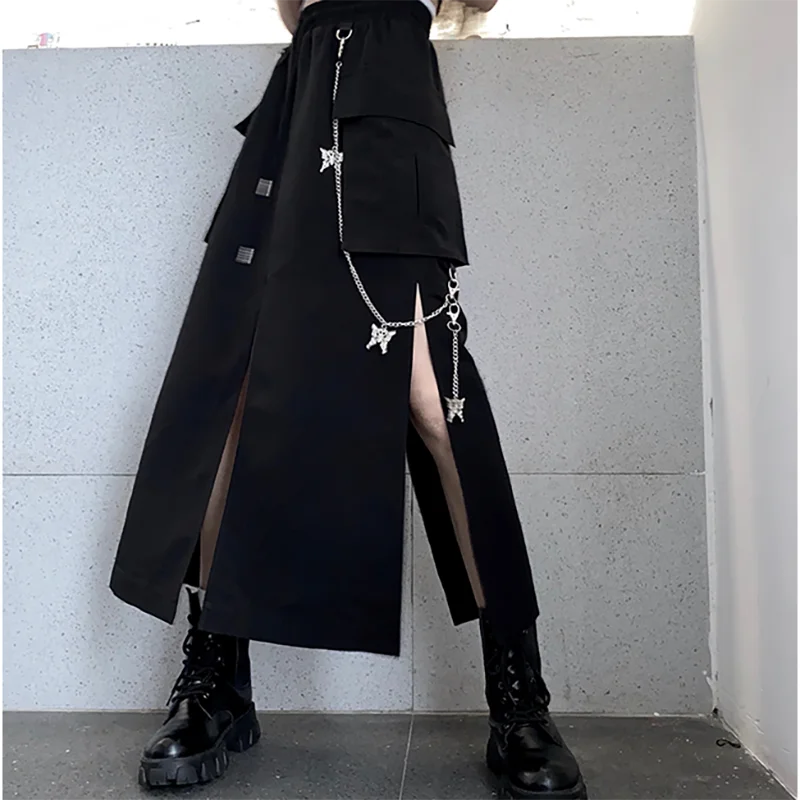 

Spring The New Women's Clothing Fashion Dark Series Skirt Suit Harajuku Kawaii Feminine Mid-Length Loose Skirt Two-Piece Suit