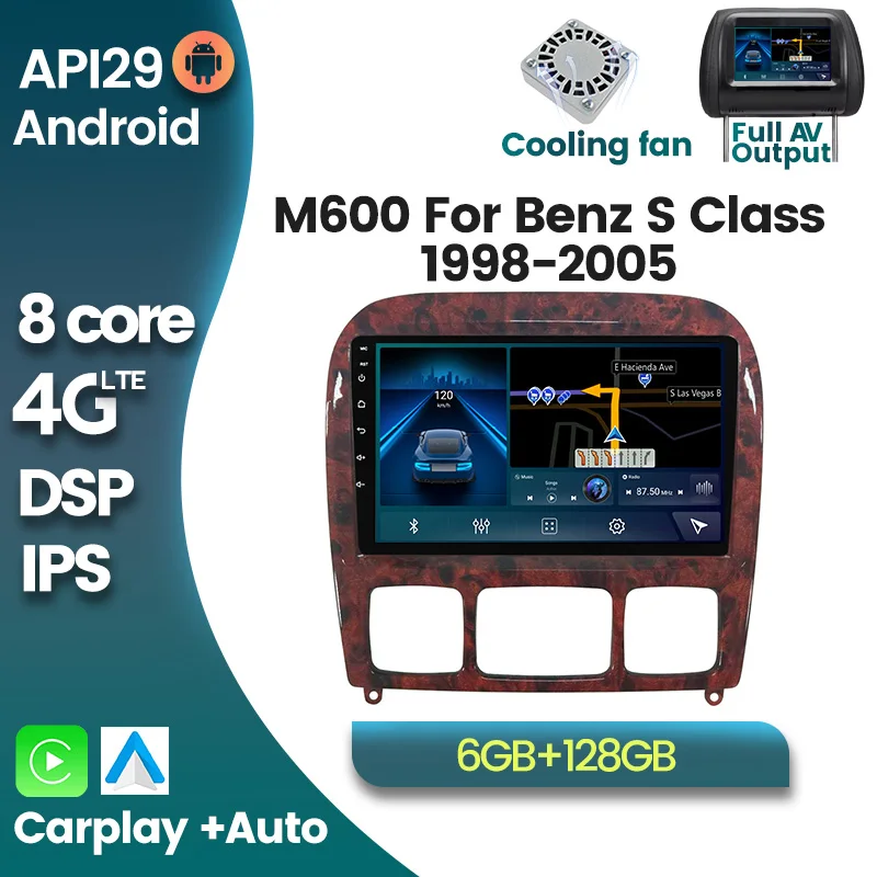 Автомобильный радиоприемник 4G LTE Android 10 0 DSP для Benz S Class 1999-2007 автомобильный DVD-плеер