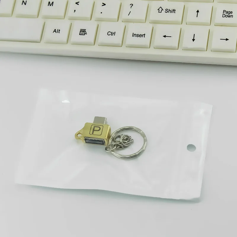 Металлический OTG адаптер Type-c к micro USB с цепной пряжкой Android мобильный телефон Type-C 2 0