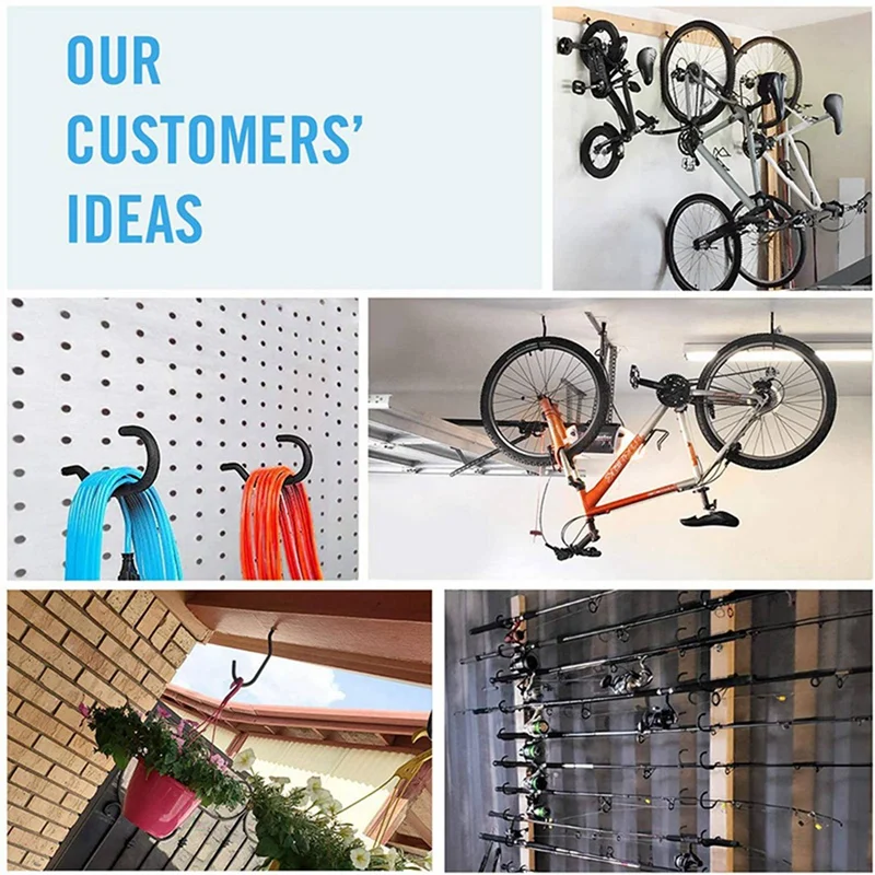 

9 Pack Bike Storage Hook Rack, Heavy Duty Large Screw Hooks & 1set Twist Drill Bit Hexagonal Shank