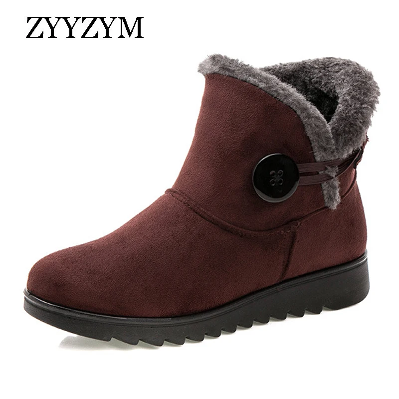 

ZYYZYM Boots Women Winter Ankle Snow Boots Mother Winter Shoes Woman Light Plush Keep Warm Cotton Shoes Woman Zapatos De Mujer
