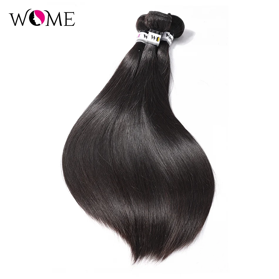 Женские прямые пряди волос бразильские рандомные пучки 1/3/4 шт. 10 26 дюймов