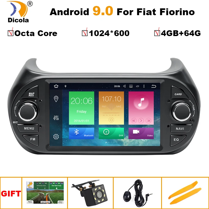 " PX5 4G+ 64G Android 9 автомобильный Радио автомобильный мультимедийный плеер gps DVD для FIAT Fiorino Qubo Citroen Nemo peugeot Bipper Авторадио wifi