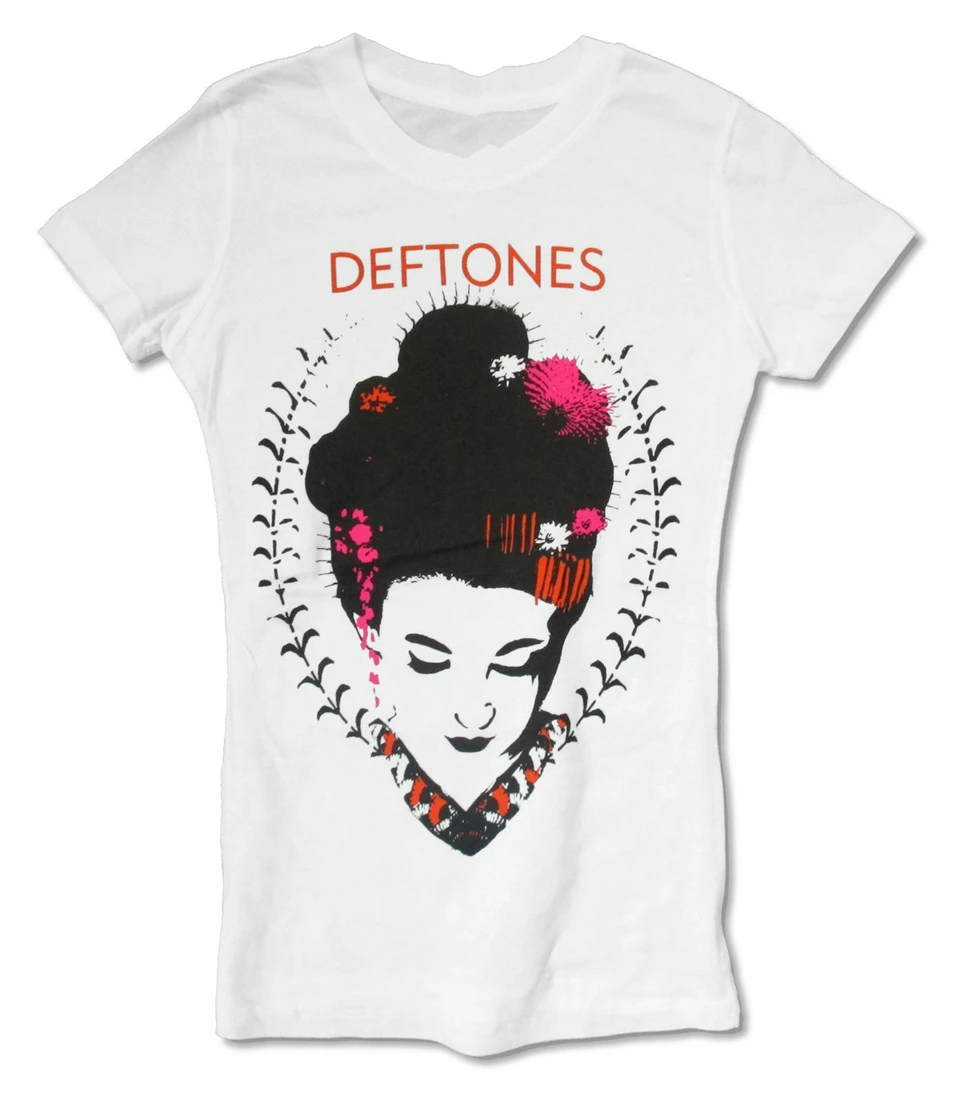 Deftones Geisha/белая футболка для девочек Новинка Бесплатная доставка Футболка |