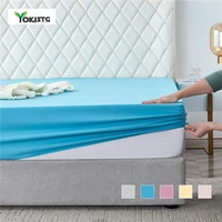 soft fitted sheets solid color mattress cover elastic band stain and abrasion resistant bed sheets nordic bedspread cover grey