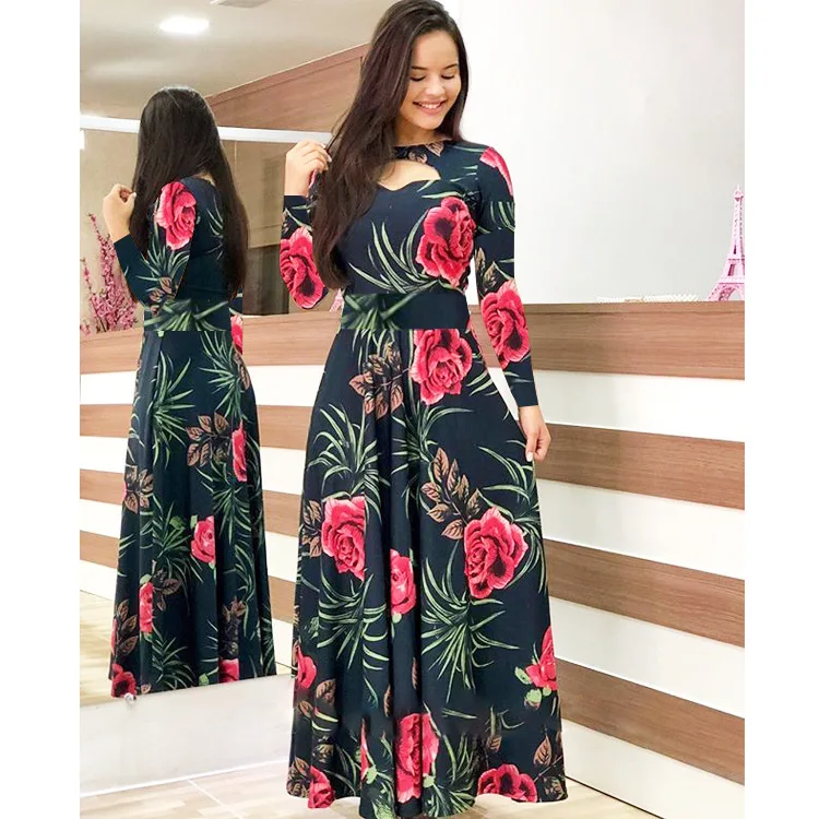 

Sexy fashion digital print dress fashion in Europe and America full-skirted dress