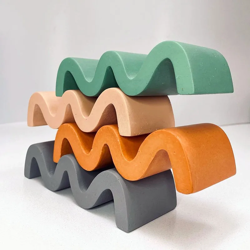 Бетонный держатель для мыла формы волнистый дизайн цементная форма сделай сам