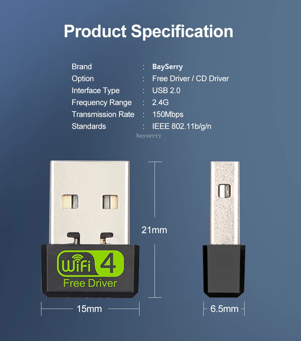 Мини USB Wifi адаптер 2 4G WiFi ключ RTL8188 Wi Fi приемник беспроводная сетевая карта 802.11b/n/g