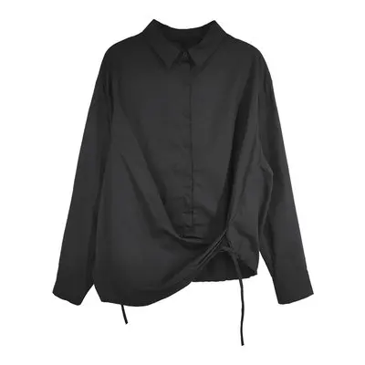 Fall Collection Long Sleeve shirt women's black blouses Yamamoto Dark all-purpose top