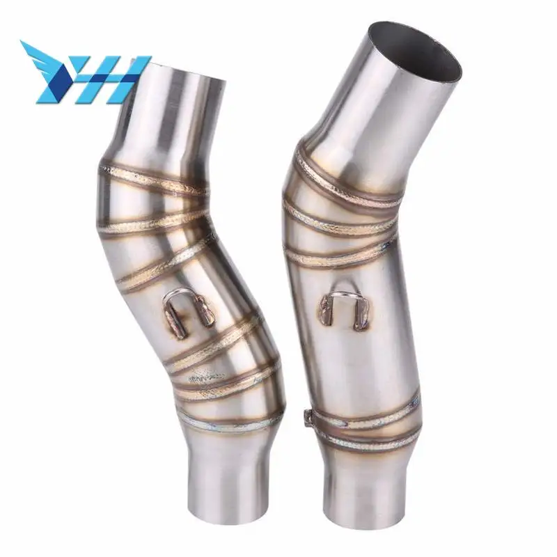 

1 Pair 51mm Motorcycle Exhaust Middle Link Pipe Adapter Connector high temperature resistant for Kawasaki Z1000 2010-2014