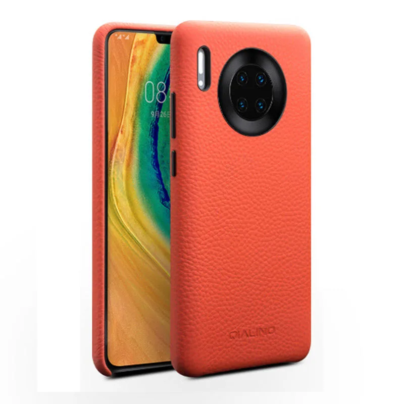 

Luxury Real Genuine Leather Phone Back Cover For Huawei Mate30 Pro Cow Leather Shell Business Full Grain Leather Protection Case